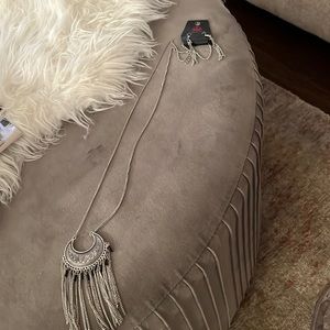 Paparazzi silver color necklace and earrings with tiny hanging black beads